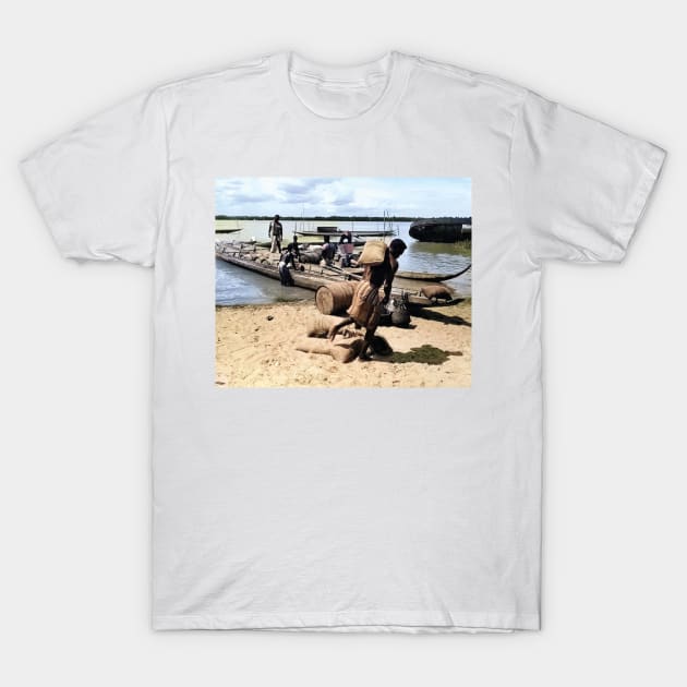 colorized vintage photo of suriname beach T-Shirt by In Memory of Jerry Frank